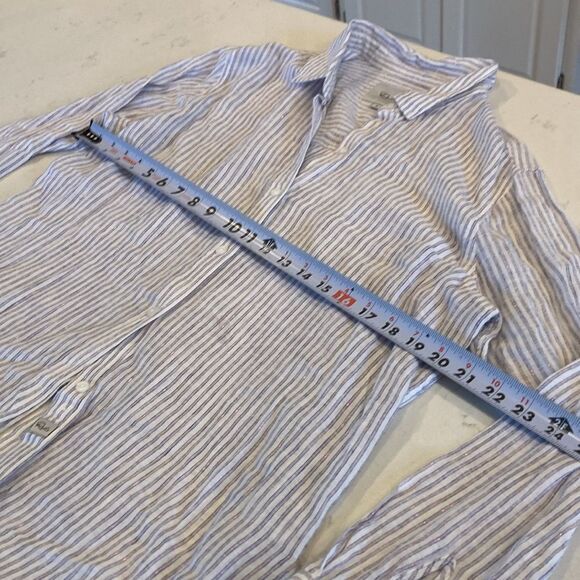 Rails Button Back Sydney Sparkler Striped Linen Lightweight Summer Shirt Small - Picture 8 of 9